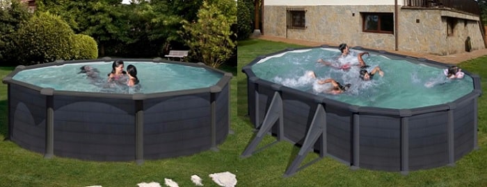 Bazény Gre Granada, oválná forma s dekórem Grafitu Bazény Gre Granada