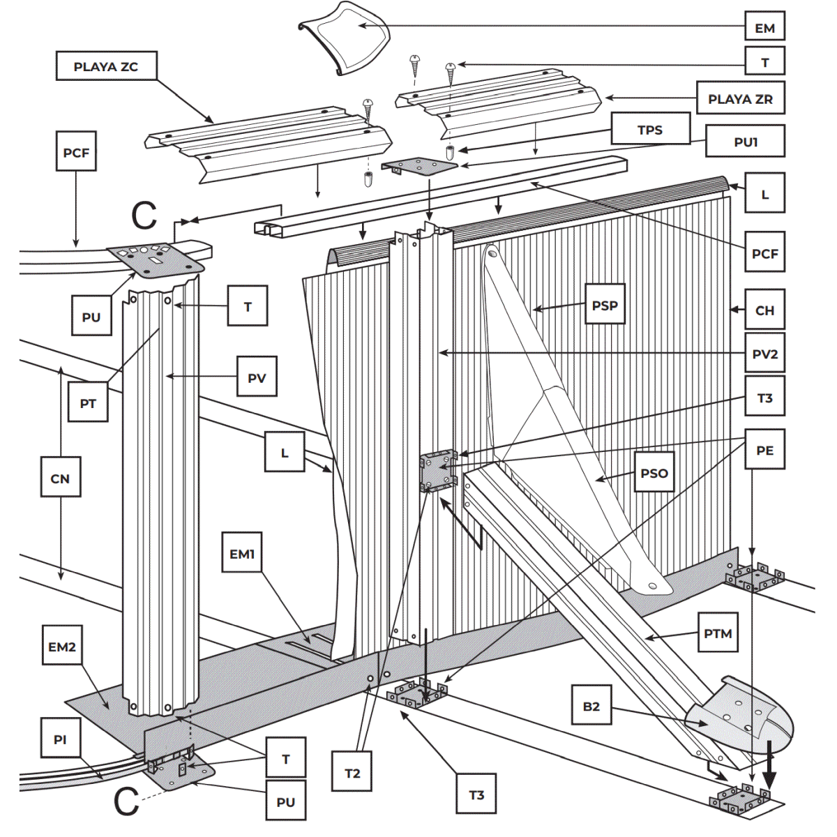 Náhradní díly Bazénů Oválných Bílých Bazénů s Opěrami o 120 cm
