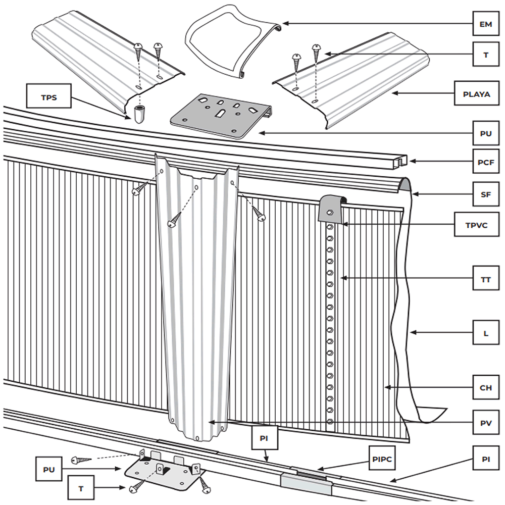 Náhradní díly Kulatých Bílých Bazénů o 120 cm