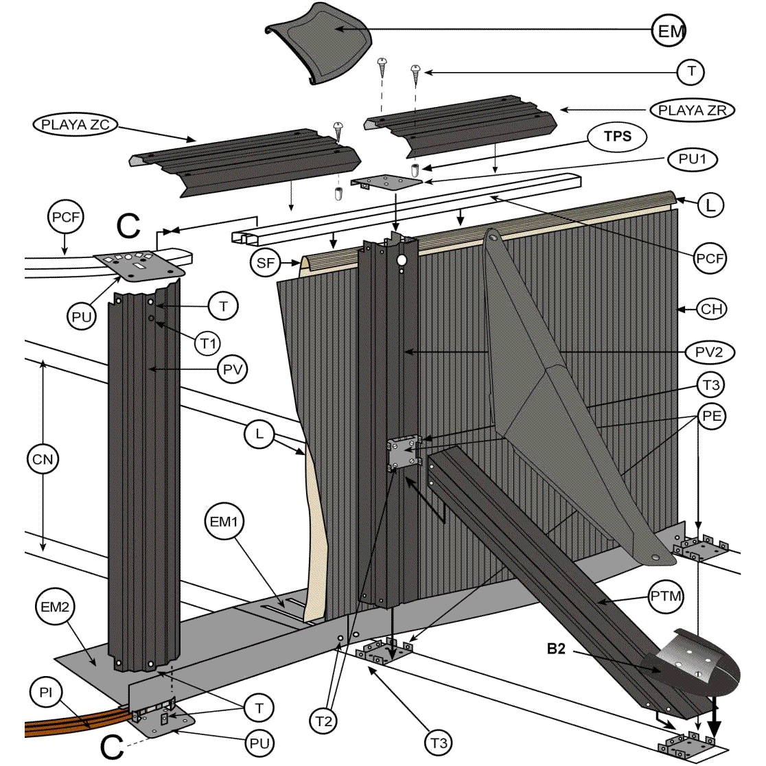 Náhradní díly Bazénů Oválných Bazénů s Dekórem Grafitu a Opěrami o 120 cm