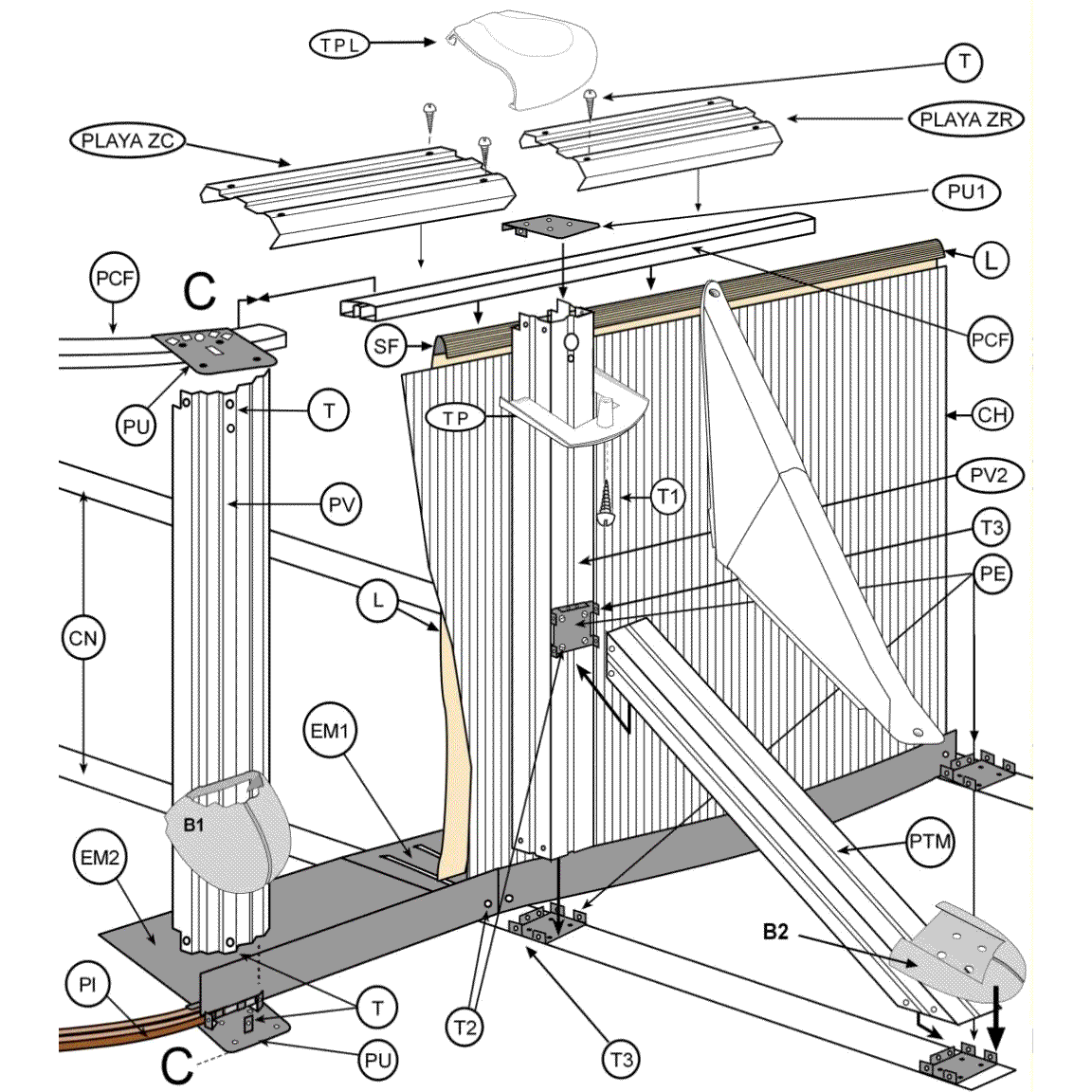 Náhradní díly Bazénů Oválných Bazénů s Dekórem Grafitu a Opěrami o 132 cm