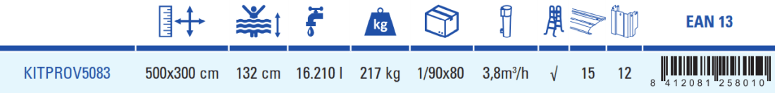 Bazén Gre Azores 500x300x132 KITPROV5083