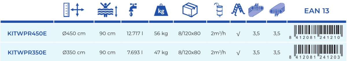 Bazén Gre Tenerife 350x90 KITWPR350E