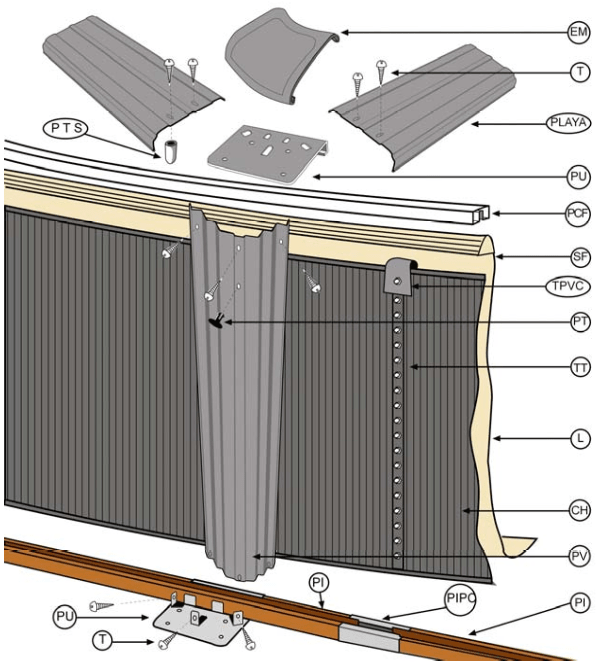 Náhradní díly Kulatých Bazénů s dekórem Ratanu o 120 cm