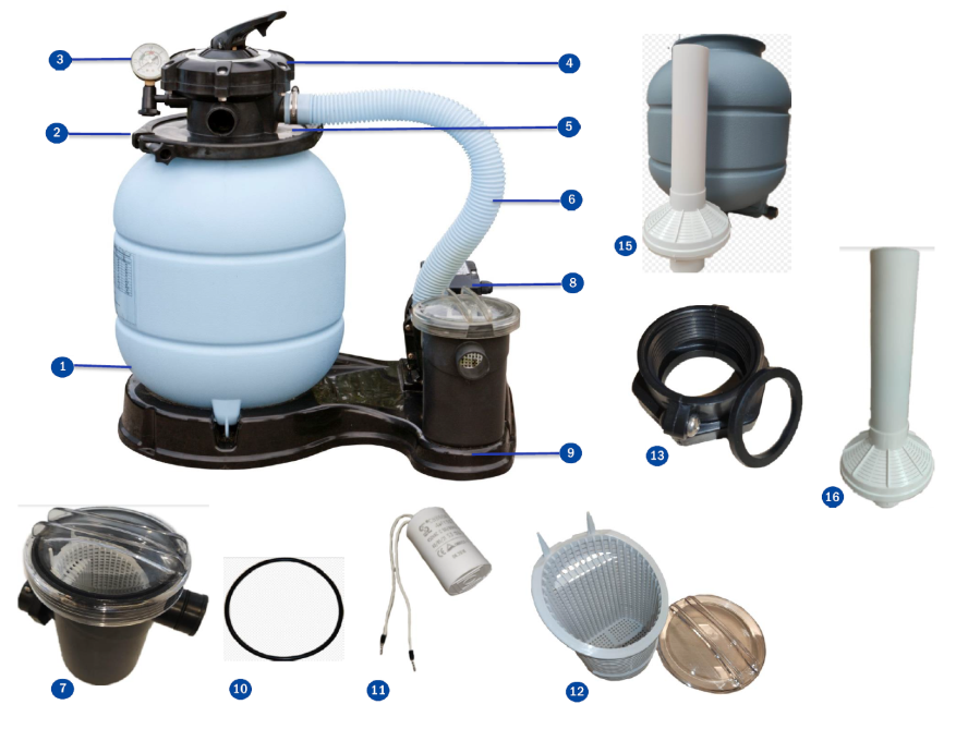 Náhradní Díly Pískové Filtrace Gre FS320