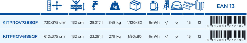 Bazén Gre Capri 610x375x132 KITPROV6188GF