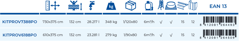 Bazén Gre Santorini 730x375x132 KITPROV7388PO