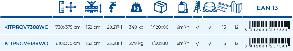 Bazén Gre Amazonie 730x375x132 KITPROV7388WO
